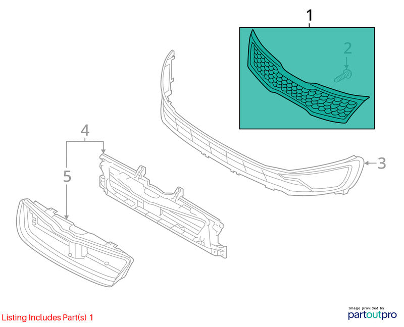 Grille Chrome Outer Surround Hybrid Upper Fits 11-13 OPTIMA 1871661
