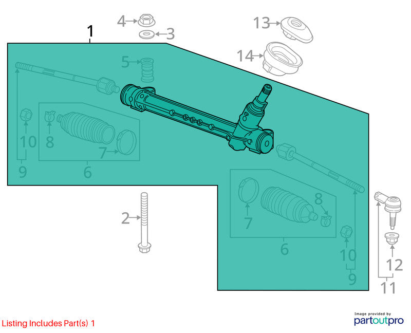 Steering Gear/Rack 18" Wheels Fits 16-22 TRAX 1902001