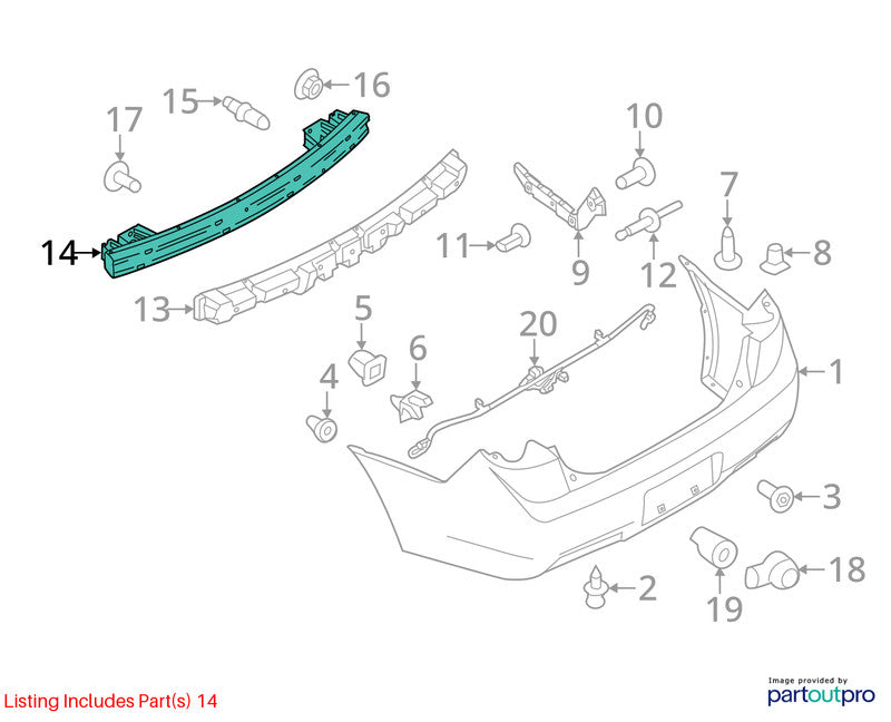Rear Bumper Reinforcement Fits 10-12 FUSION 2048222