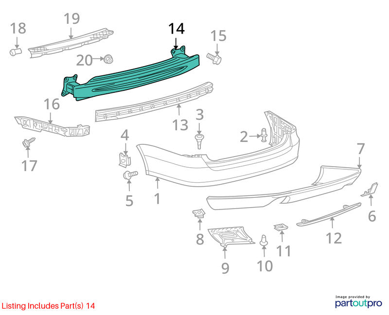 Rear Bumper Reinforcement Station Wgn Fits 05-14 JETTA 1859129