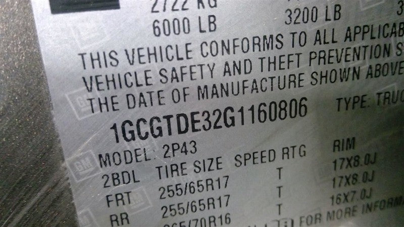 Passenger Rear Window Regulator Crew Cab Fits 15-22 CANYON 1708834