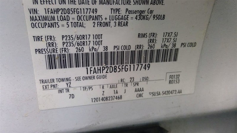 Driver Left Headlight Limited Halogen Fits 15-19 TAURUS 1660922