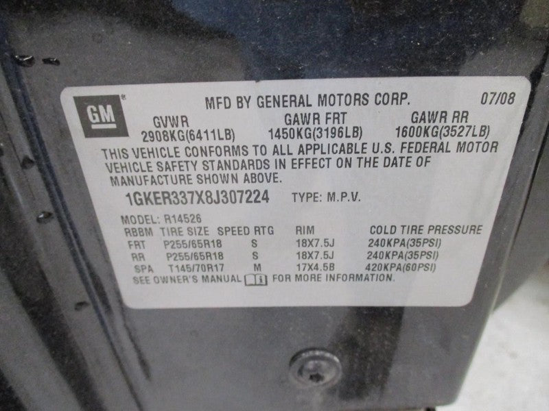 Steering Column VIN J 11th Digit Limited Opt N37 Fits 07-17 ACADIA 204