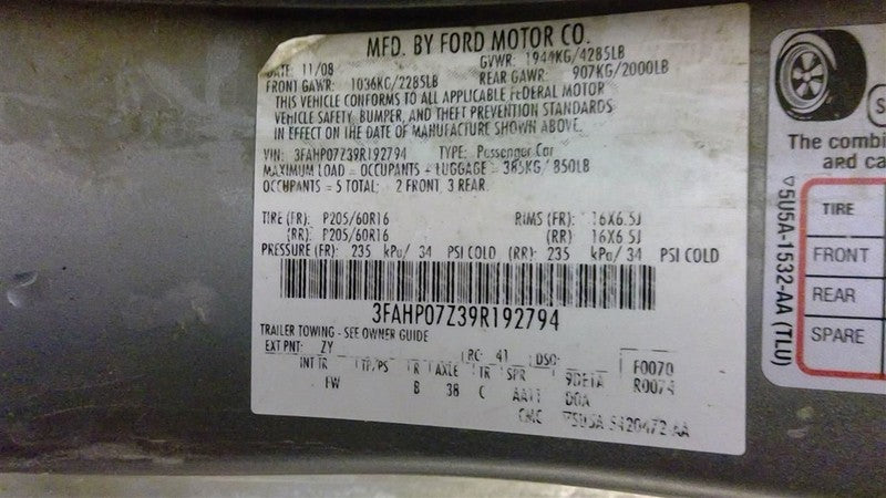 Power Steering Pump Fits 06-09 FUSION 1715338