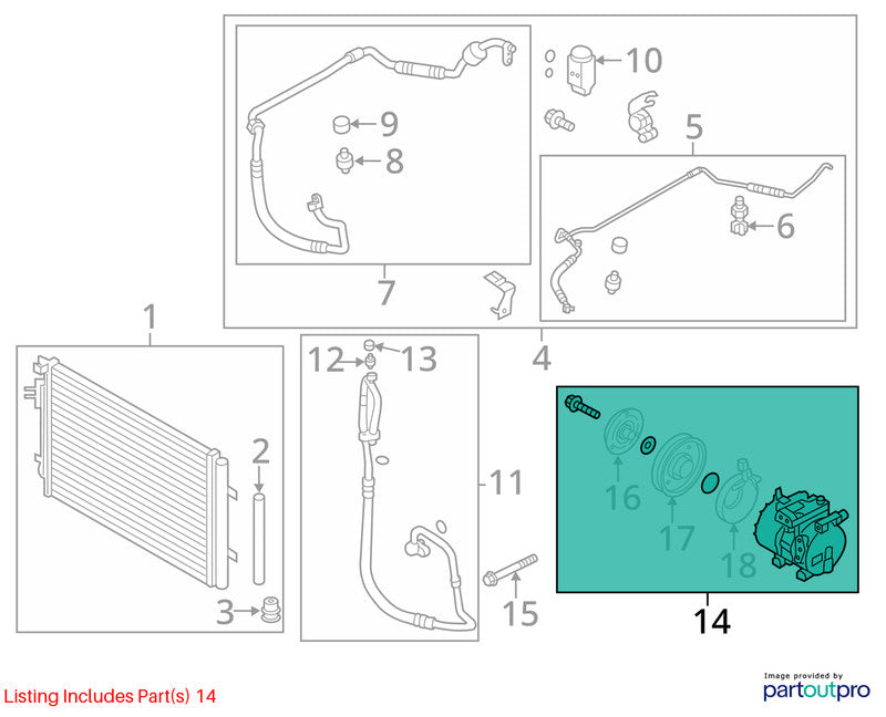 AC Compressor Fits 12-14 VELOSTER 2034479