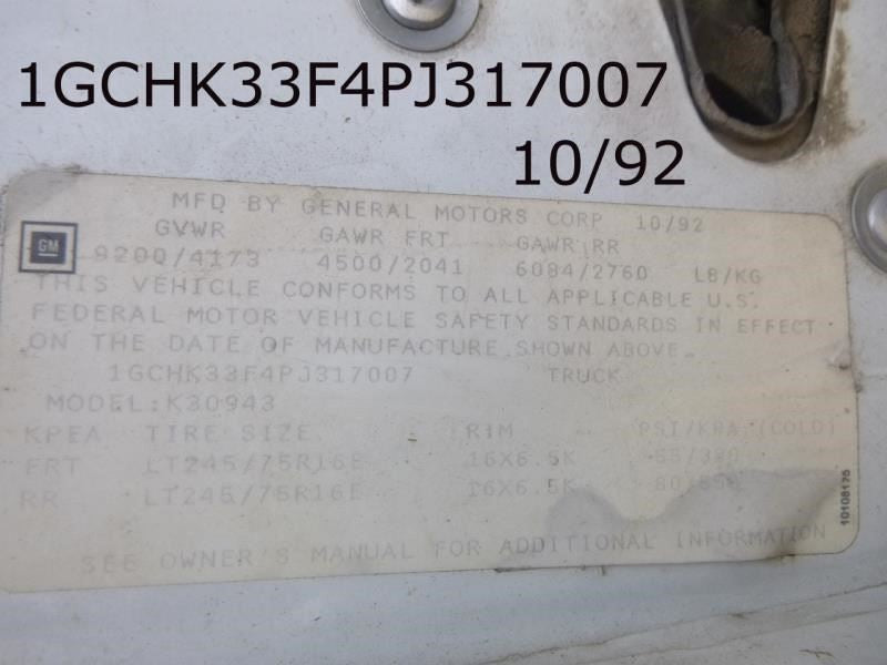 Rear Axle 4WD Srw 4.10 Ratio Opt GT5 Fits 92-00 CHEVROLET 3500 PICKUP 