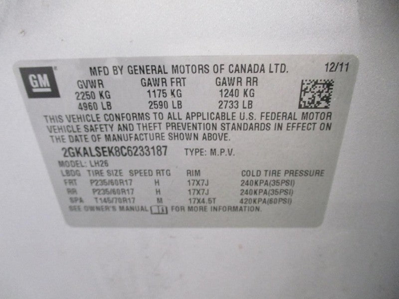 Starter Motor Fits 10-17 EQUINOX 1681944