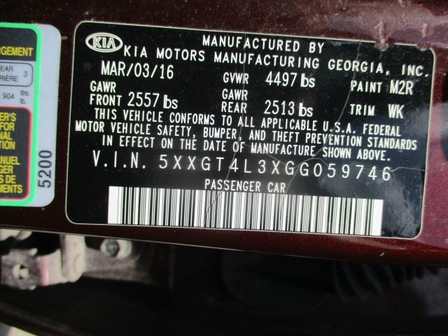 Engine 2.4L VIN 3 8th Digit Fits 16-20 OPTIMA 1583990