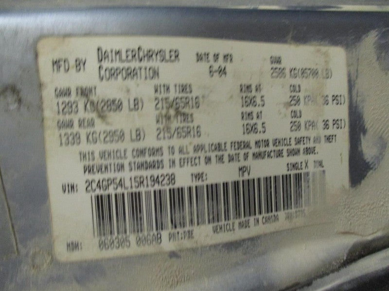 Chrysler Town and Country 2005 Headrest Used 2518