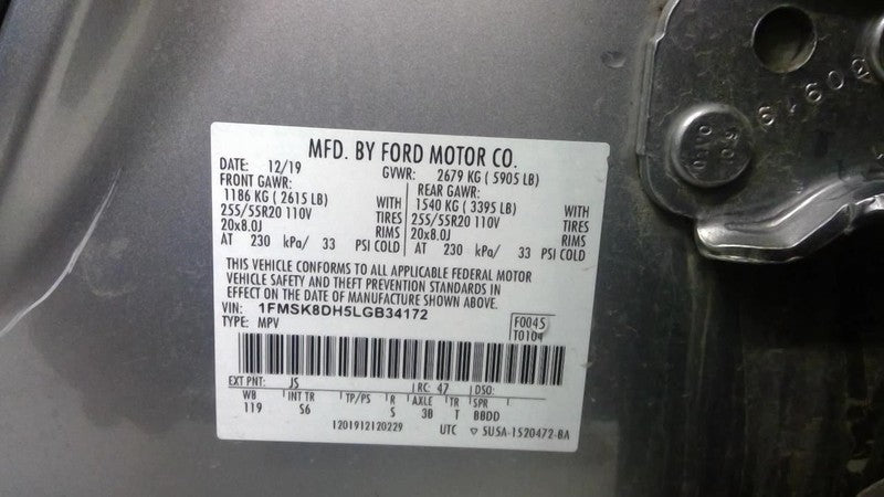 EXPLORER  2020 Seat Belt Rear 1993071